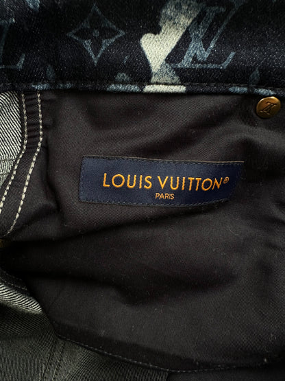 Louis Vuitton Blue Floral Monogram Jeans