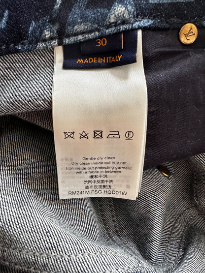 Louis Vuitton Blue Floral Monogram Jeans