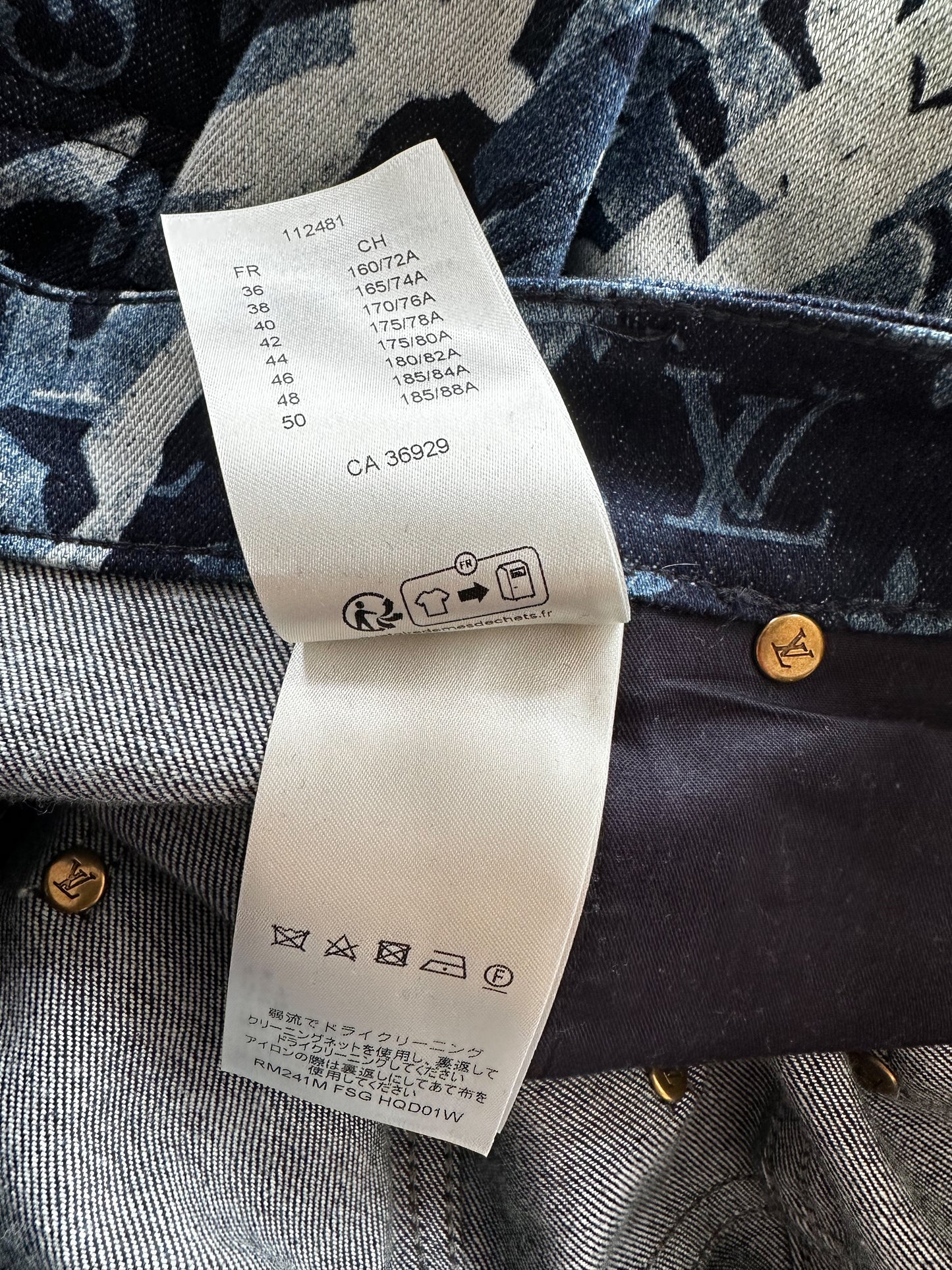 Louis Vuitton Blue Floral Monogram Jeans