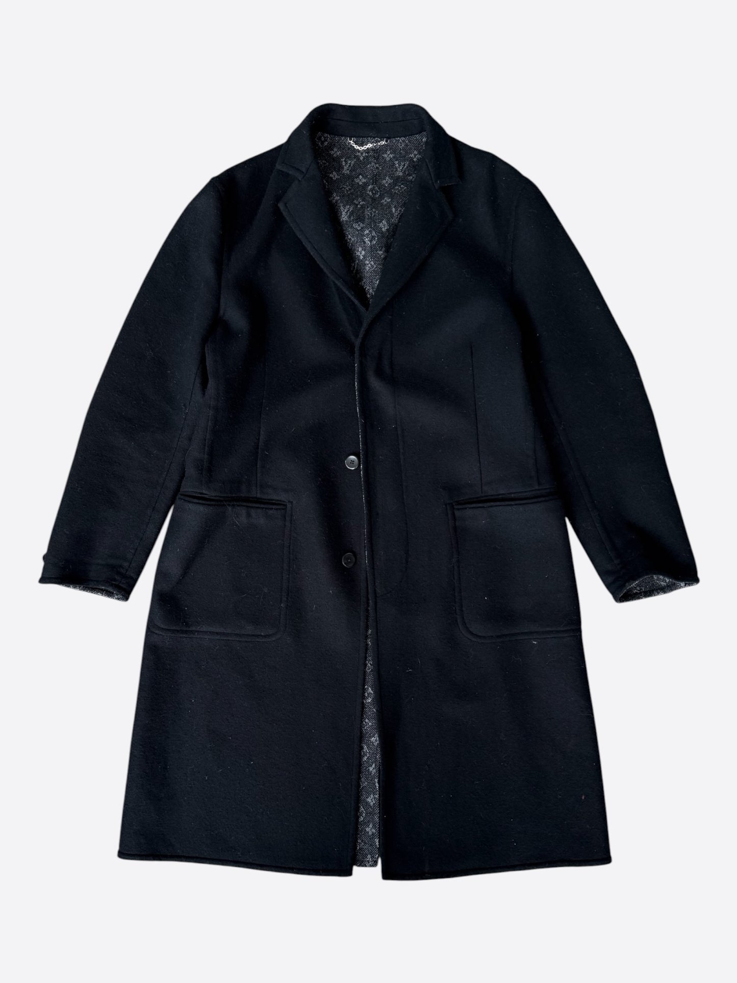 Louis Vuitton Black Wool Peacoat