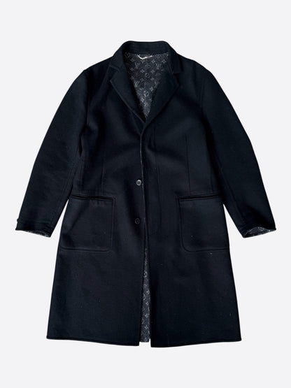 Louis Vuitton Black Wool Peacoat