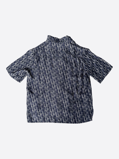 Dior Navy Pearl Oblique Button Up Shirt