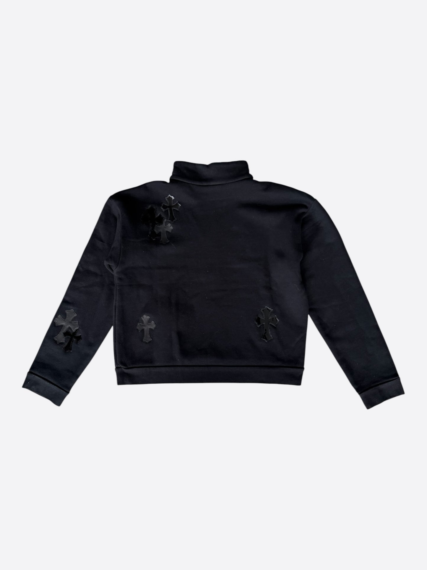 Chrome Hearts Black Cross Patch Quarter Zip Sweater