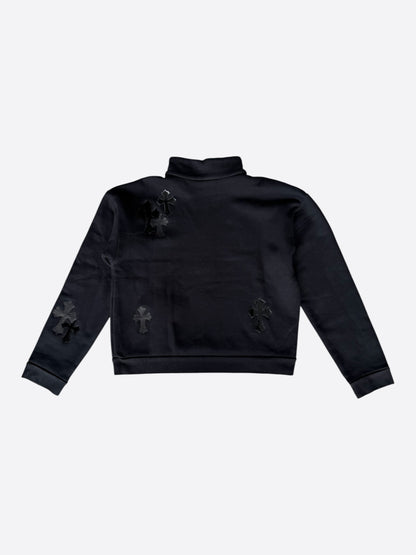 Chrome Hearts Black Cross Patch Quarter Zip Sweater