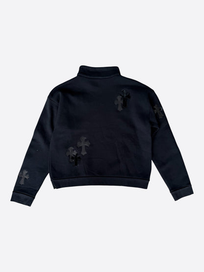 Chrome Hearts Black Cross Patch Quarter Zip Sweater
