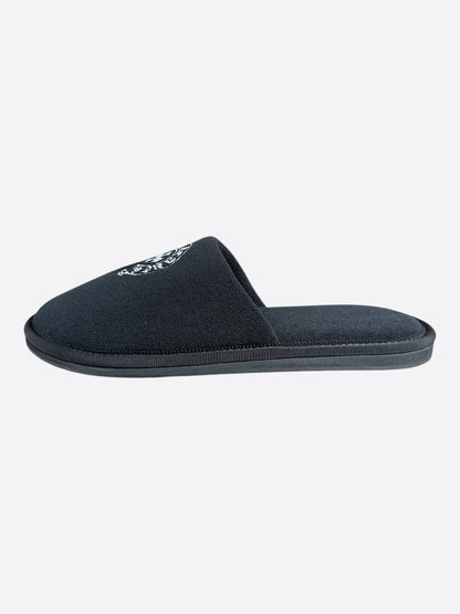 Chrome Hearts Black & White Horseshoe Logo Slippers