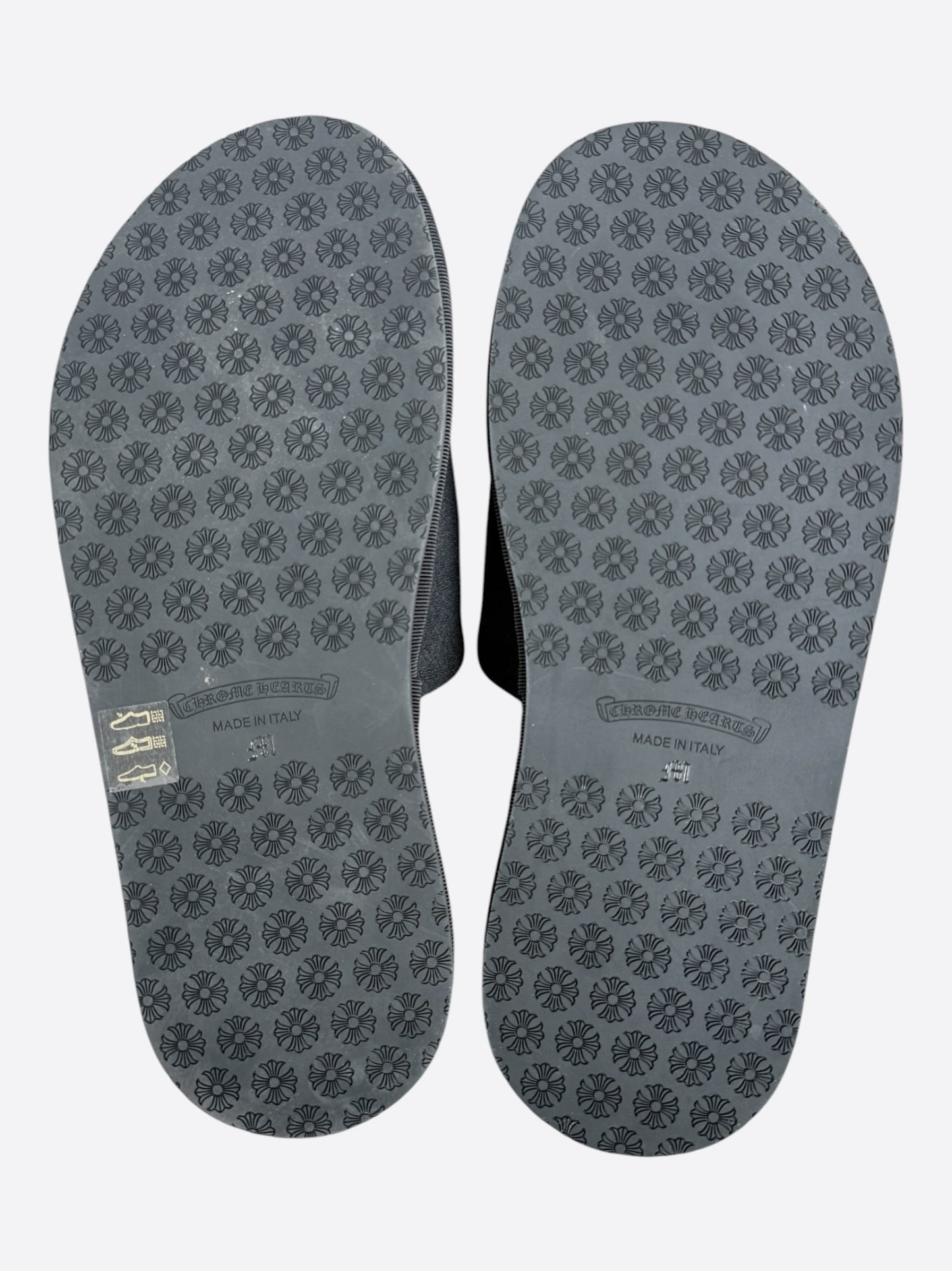 Chrome Hearts Black & White Horseshoe Logo Slippers
