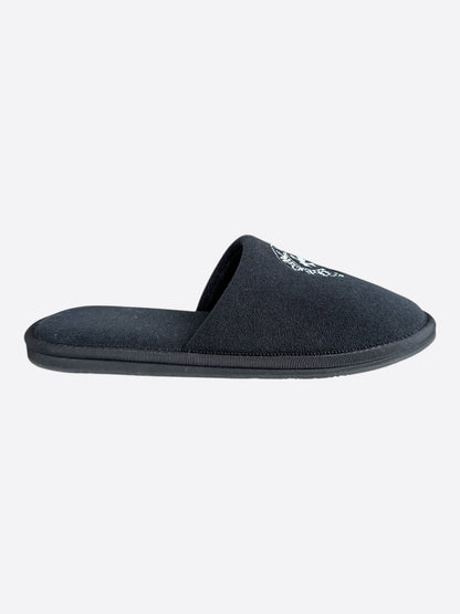 Chrome Hearts Black & White Horseshoe Logo Slippers