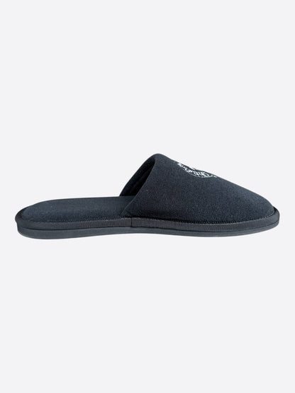 Chrome Hearts Black & White Horseshoe Logo Slippers
