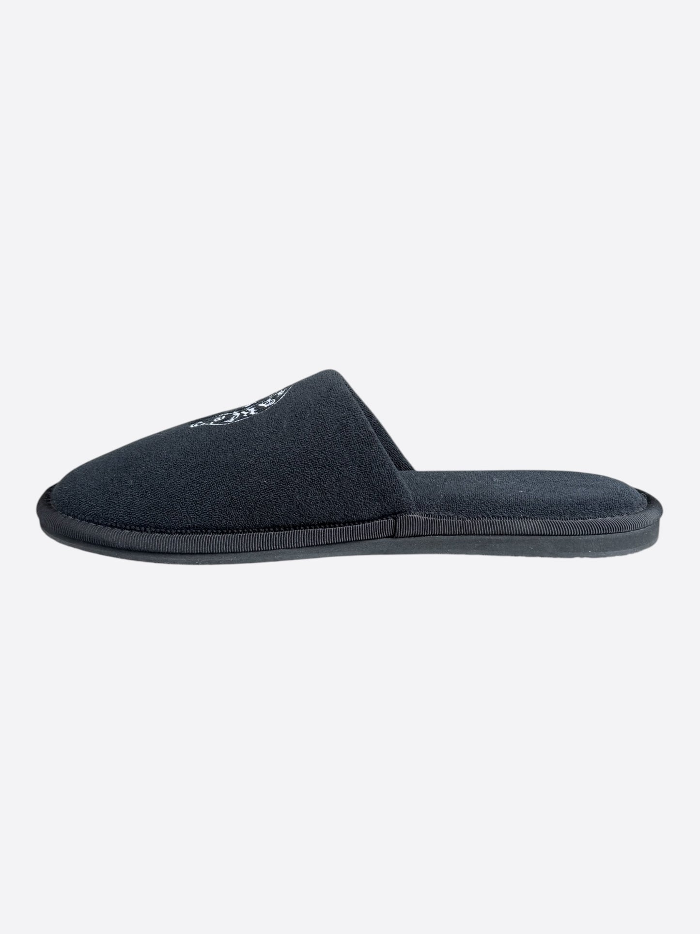 Chrome Hearts Black & White Horseshoe Logo Slippers