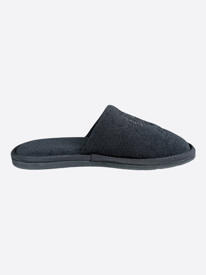 Chrome Hearts New York Exclusive Black Horseshoe Logo Slippers