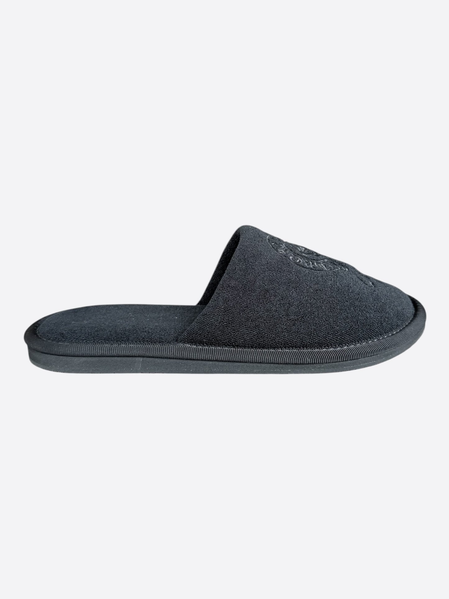Chrome Hearts New York Exclusive Black Horseshoe Logo Slippers