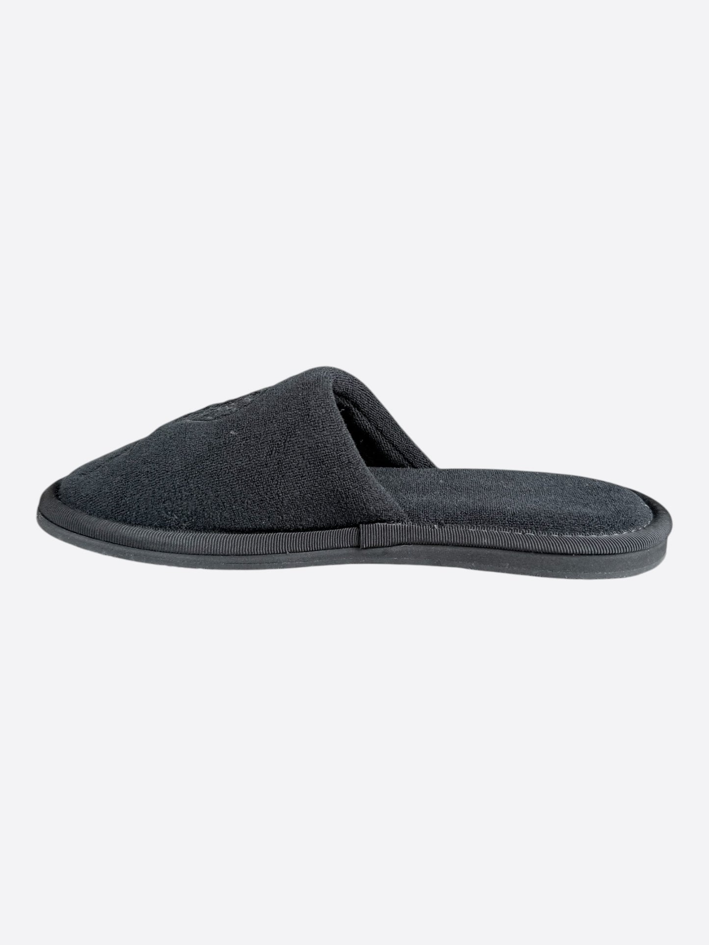 Chrome Hearts New York Exclusive Black Horseshoe Logo Slippers
