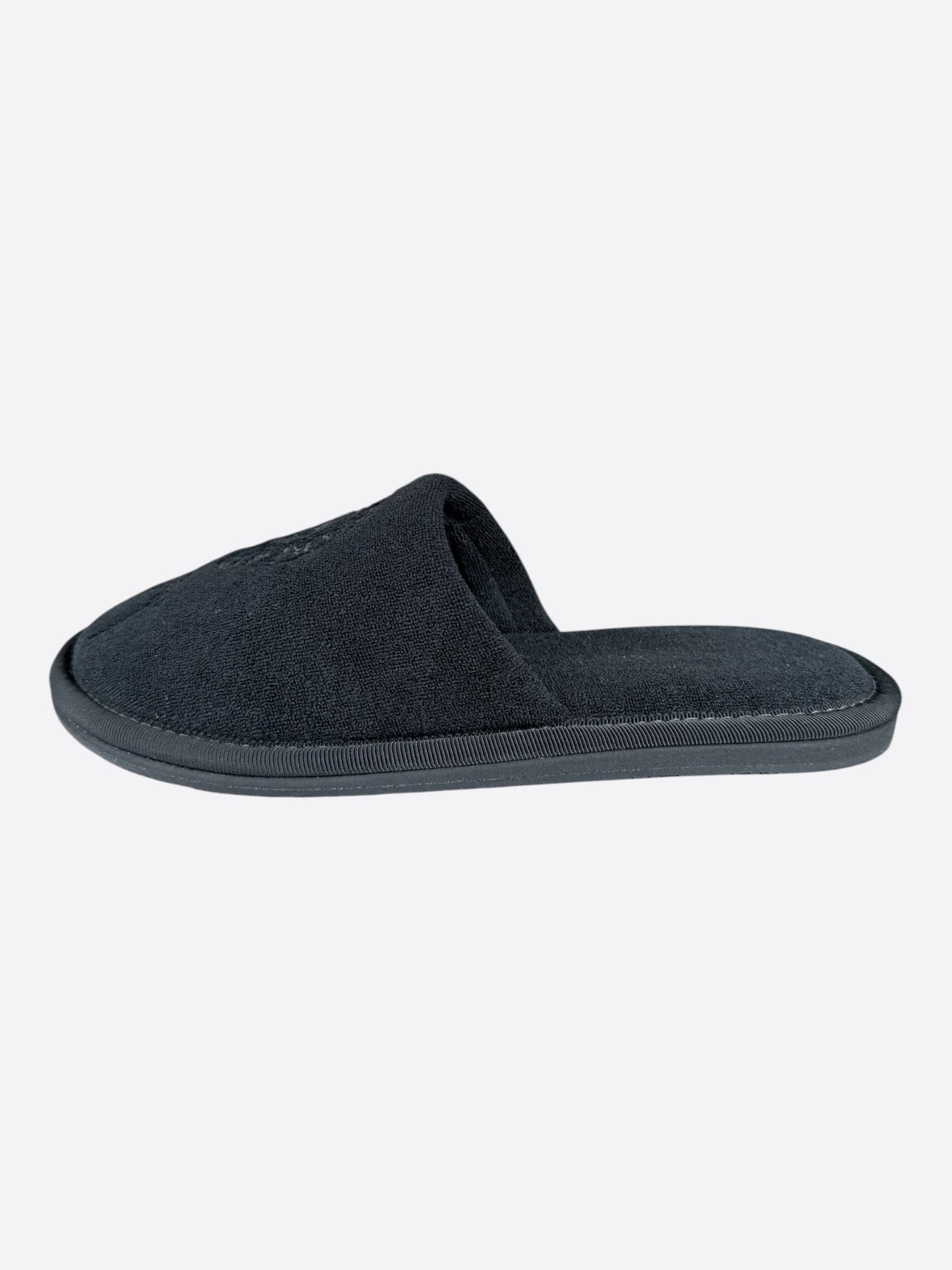 Chrome Hearts New York Exclusive Black Horseshoe Logo Slippers
