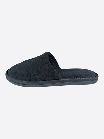 Chrome Hearts New York Exclusive Black Horseshoe Logo Slippers