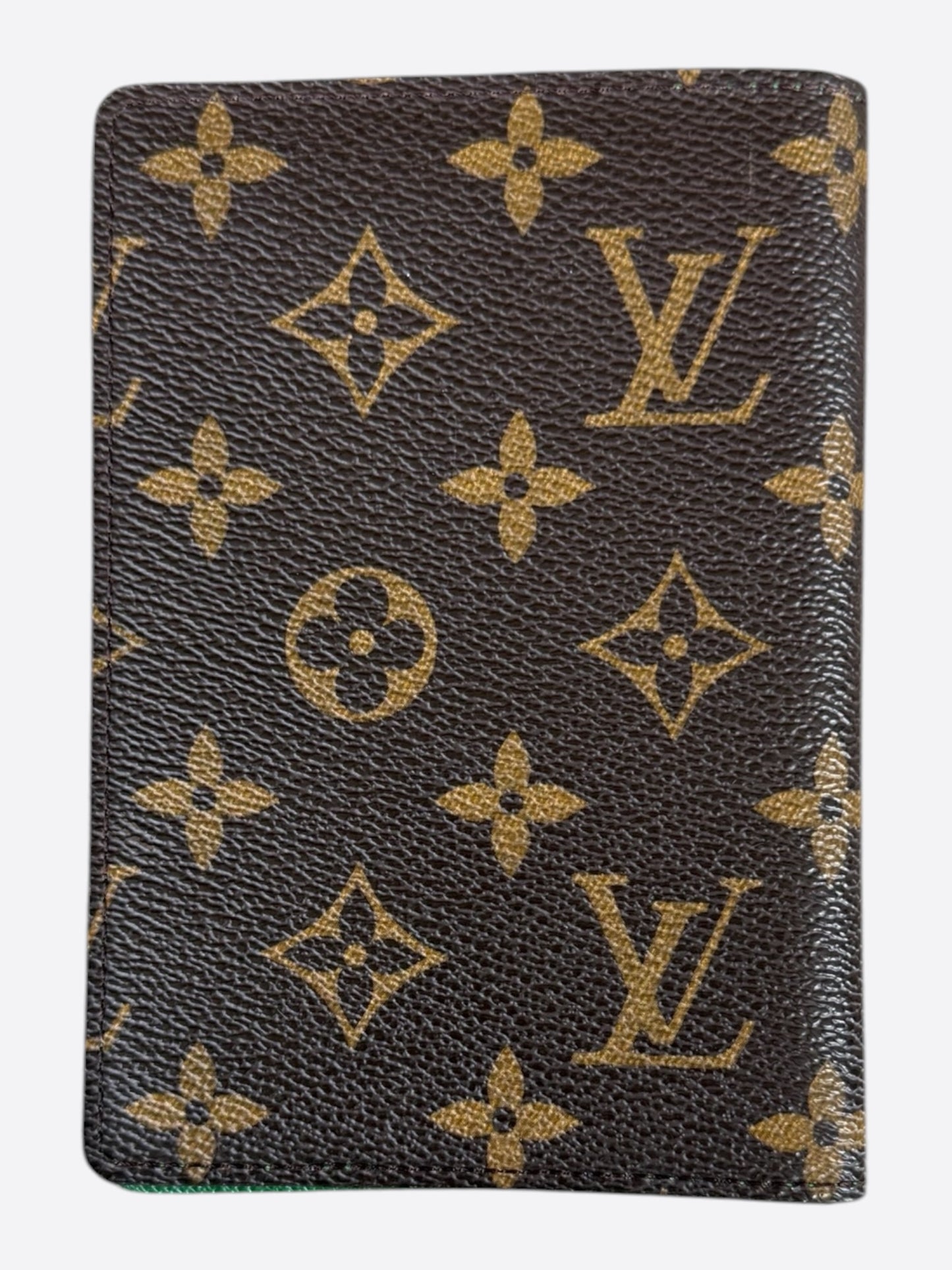 Louis Vuitton Brown & Green Monogram Heritage Passport Cover