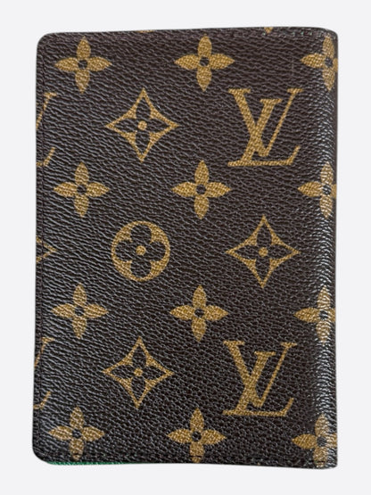 Louis Vuitton Brown & Green Monogram Heritage Passport Cover