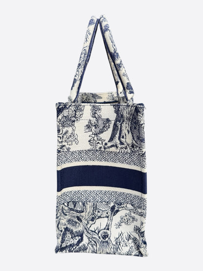 Dior White & Navy Toile de Jouy Large Book Tote