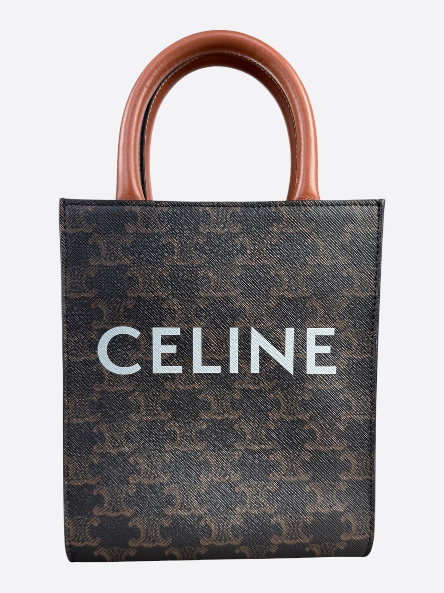 Celine Brown & Black Cabas Mini Vertical Tote Bag