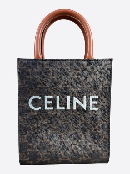 Celine Brown & Black Cabas Mini Vertical Tote Bag