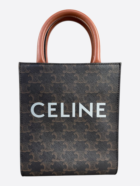 Celine Brown & Black Cabas Mini Vertical Tote Bag