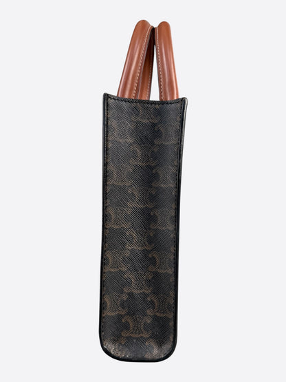 Celine Brown & Black Cabas Mini Vertical Tote Bag