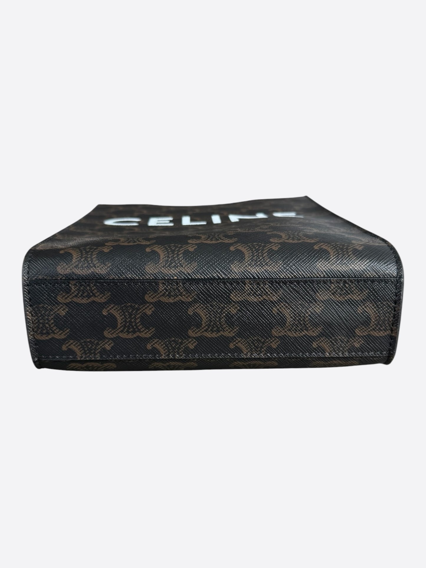 Celine Brown & Black Cabas Mini Vertical Tote Bag
