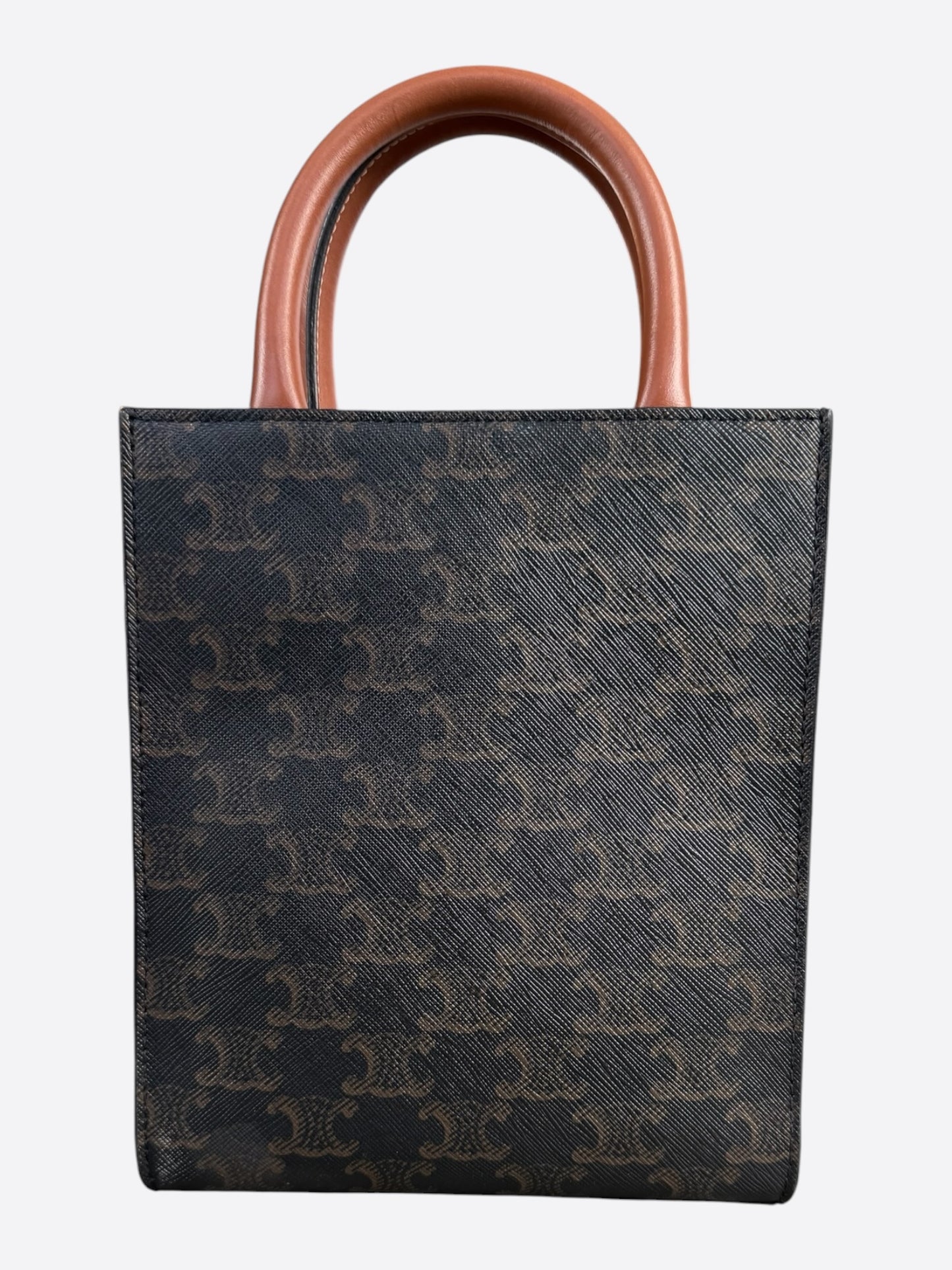 Celine Brown & Black Cabas Mini Vertical Tote Bag