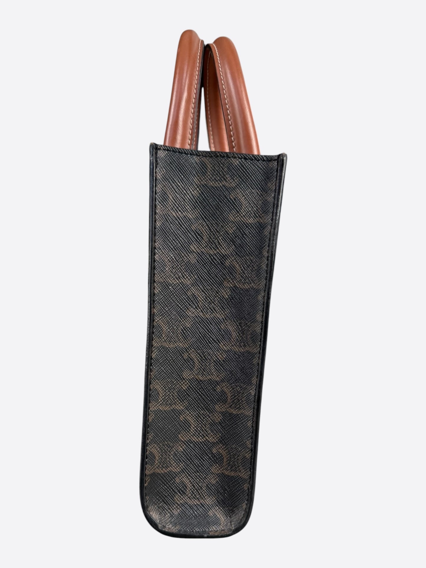 Celine Brown & Black Cabas Mini Vertical Tote Bag