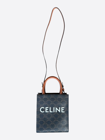 Celine Brown & Black Cabas Mini Vertical Tote Bag