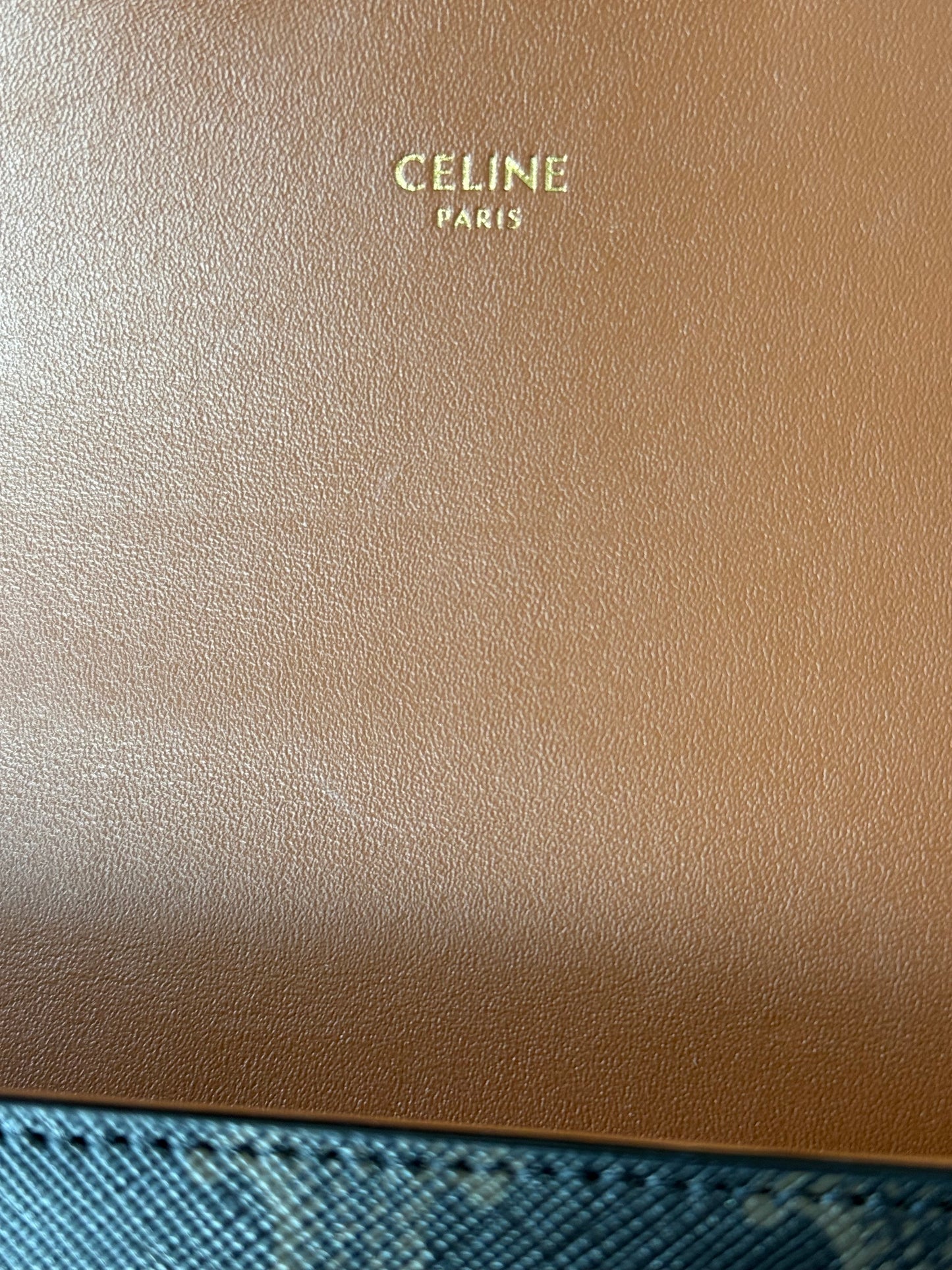 Celine Brown & Black Triomphe Monogram Shoulder Bag