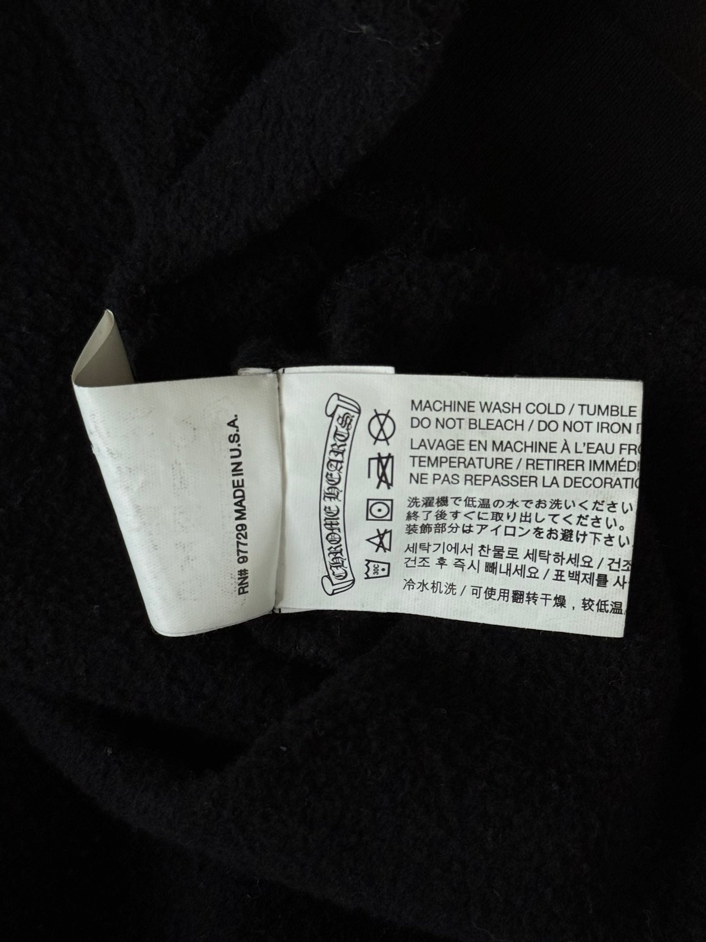 Chrome Hearts Black & White Horseshoe Chomper Logo Hoodie