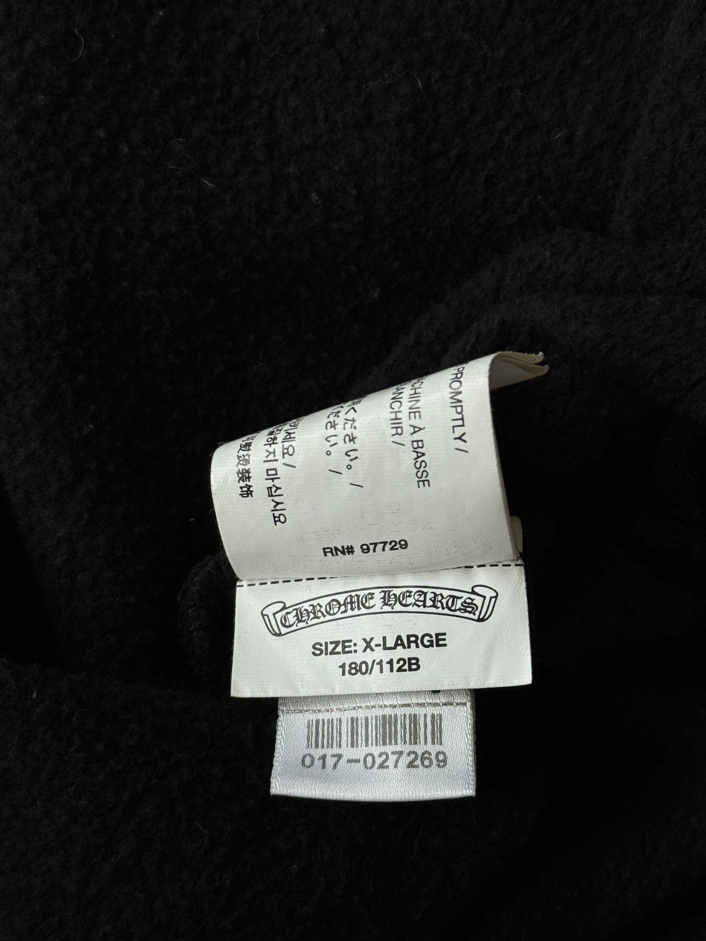Chrome Hearts Black & White Horseshoe Chomper Logo Hoodie