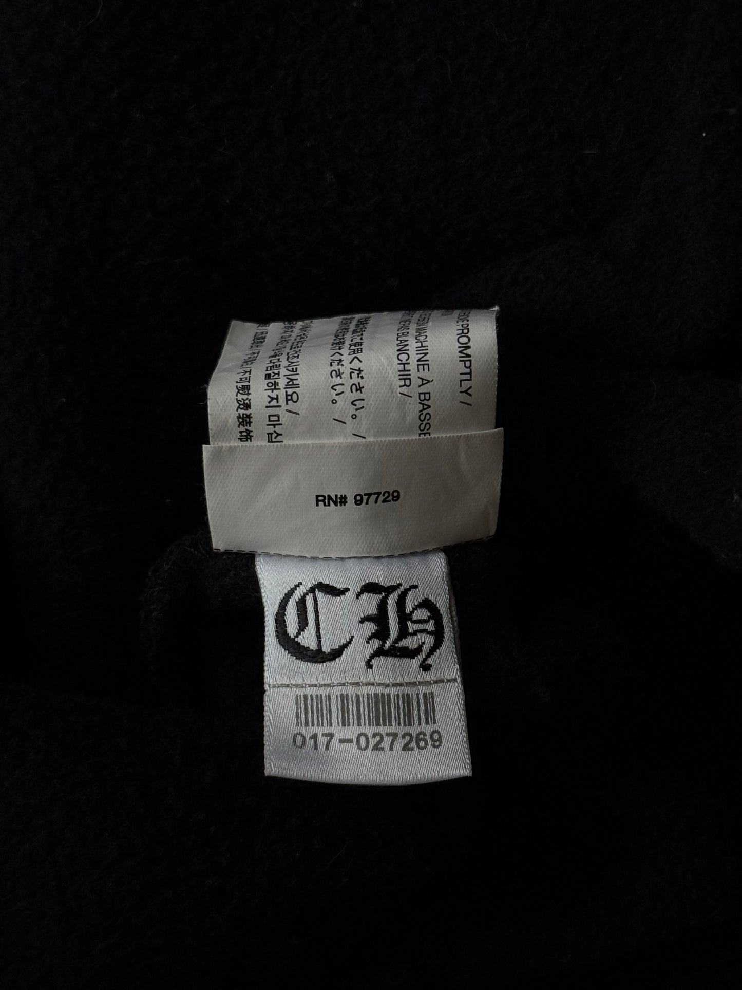 Chrome Hearts Black & White Horseshoe Chomper Logo Hoodie