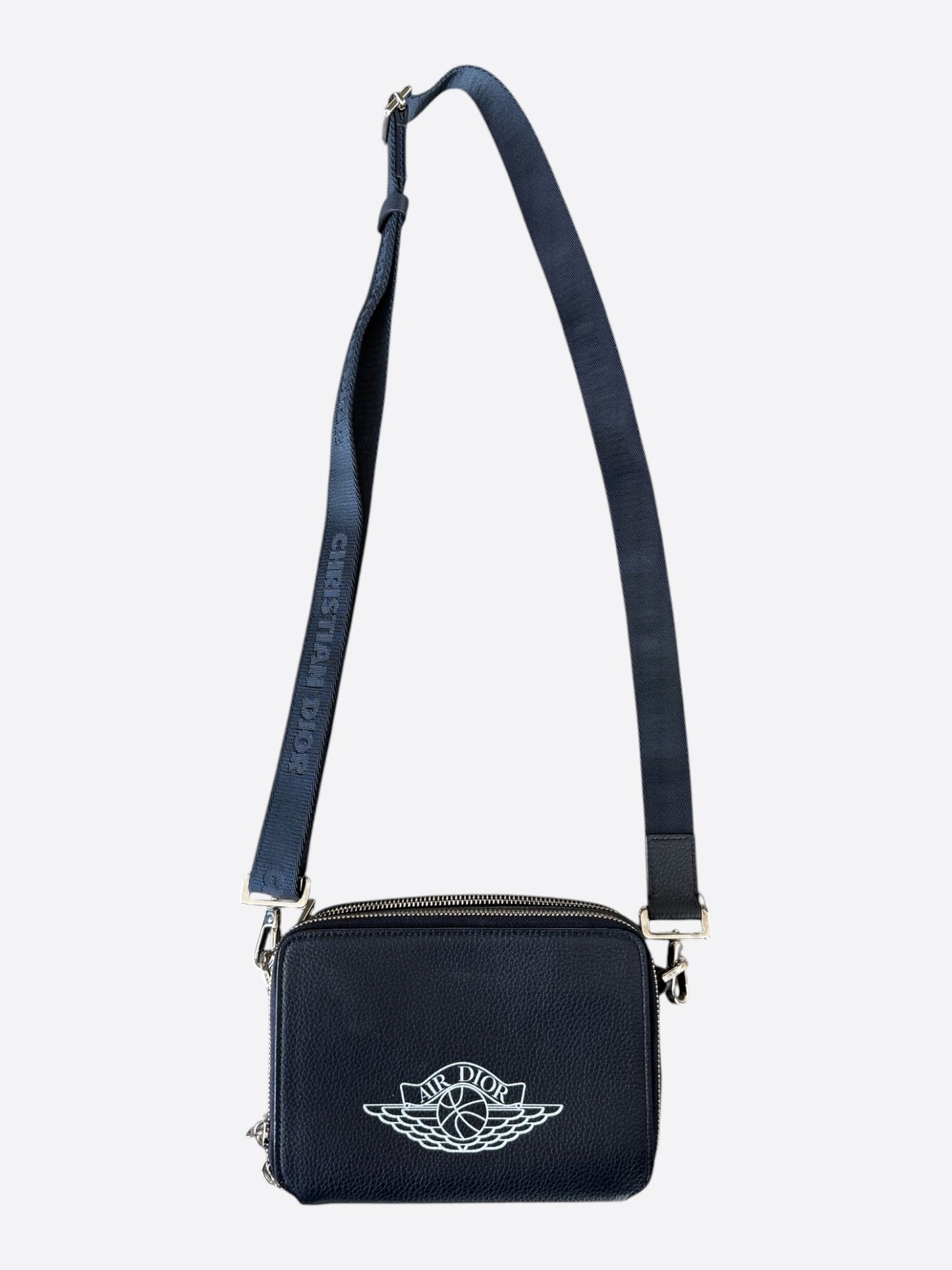 Dior Jordan Navy & White Logo Messenger Bag
