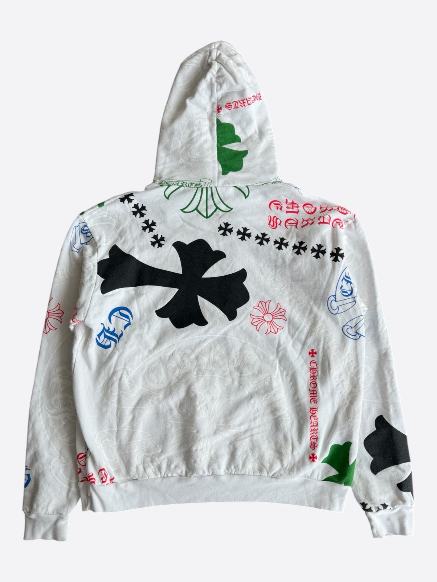 Chrome Hearts White Multicolor Stencil Hoodie