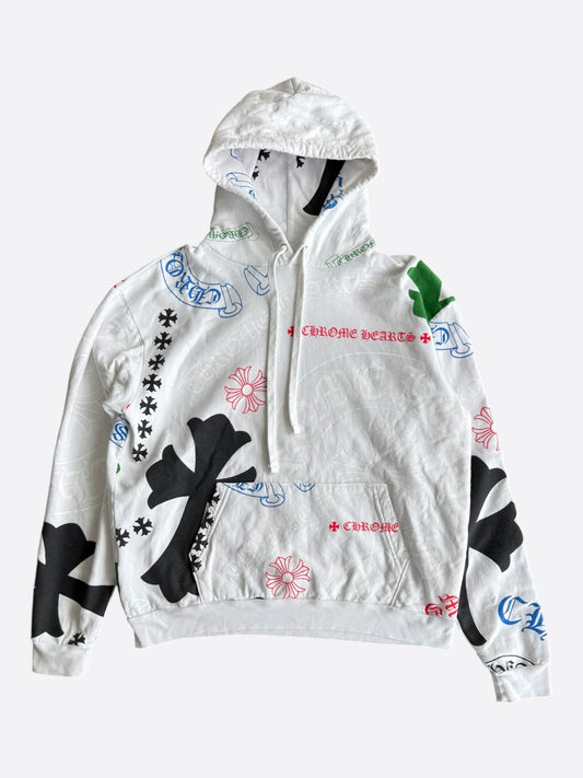 Chrome Hearts White Multicolor Stencil Hoodie