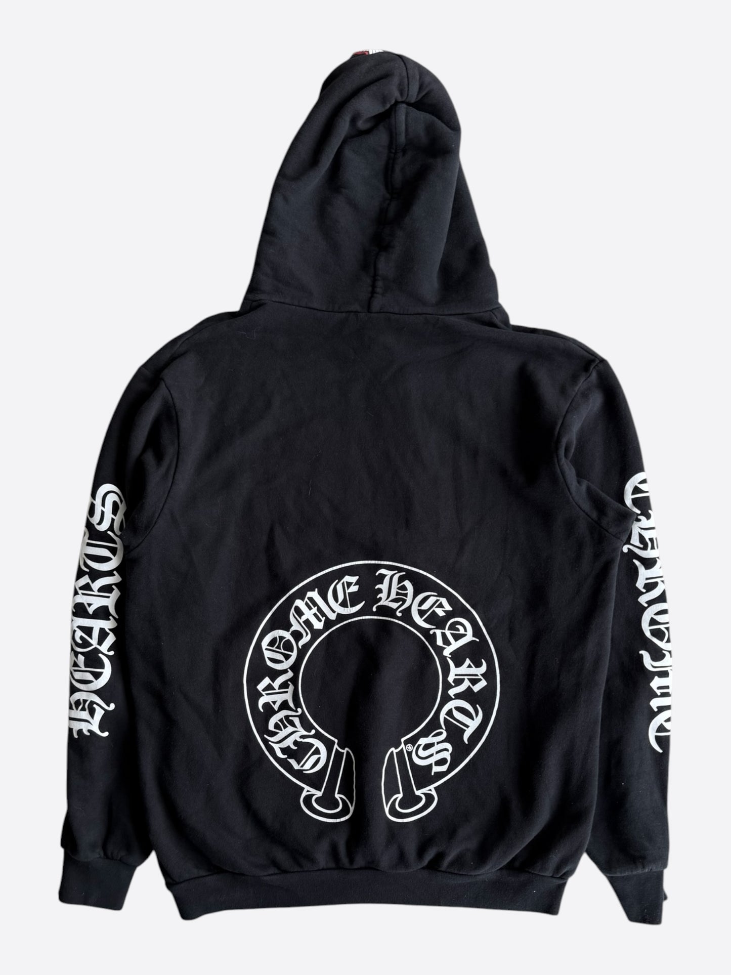 Chrome Hearts Black & White Horseshoe Chomper Logo Hoodie