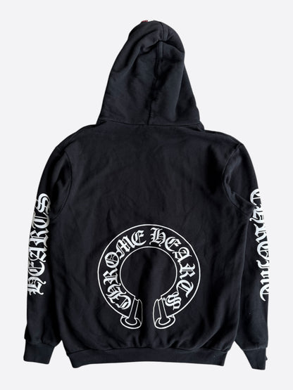 Chrome Hearts Black & White Horseshoe Chomper Logo Hoodie