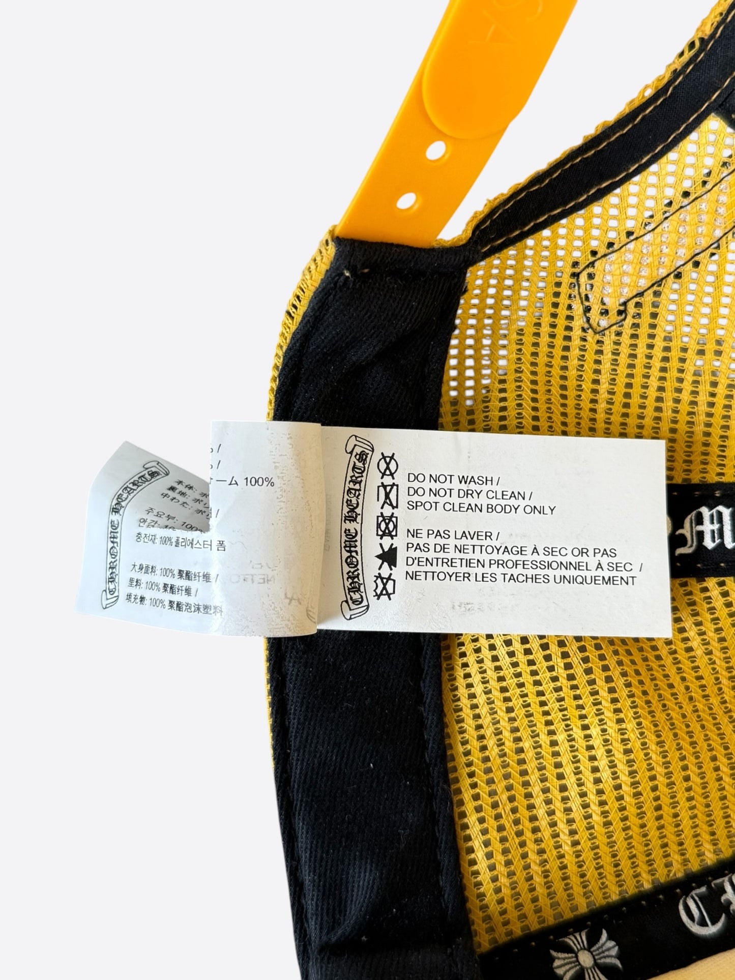 Chrome Hearts Yellow & White Multicolor Cross Trucker Hat