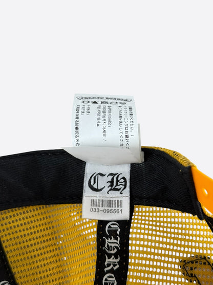 Chrome Hearts Yellow & White Multicolor Cross Trucker Hat