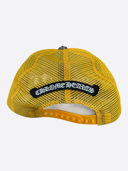 Chrome Hearts Yellow & White Multicolor Cross Trucker Hat