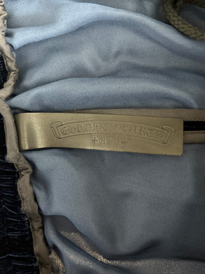 Chrome Hearts Navy & White Embroidered Logo Velour Track Pants