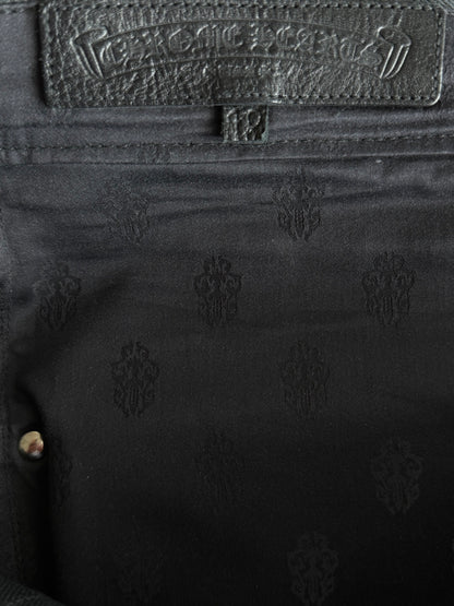 Chrome Hearts Black Fleur Knee Jeans
