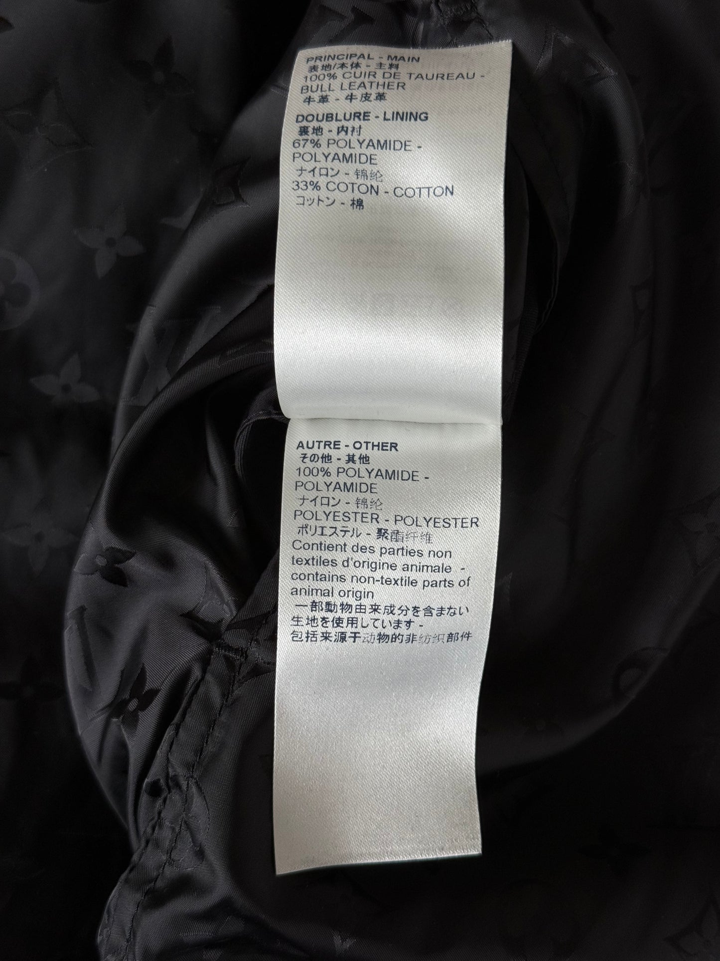 Louis Vuitton Black Monogram Reversible Leather Jacket