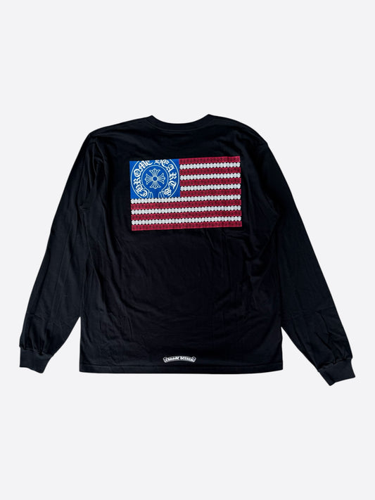 Chrome Hearts Black USA Flag Longsleeve T-Shirt