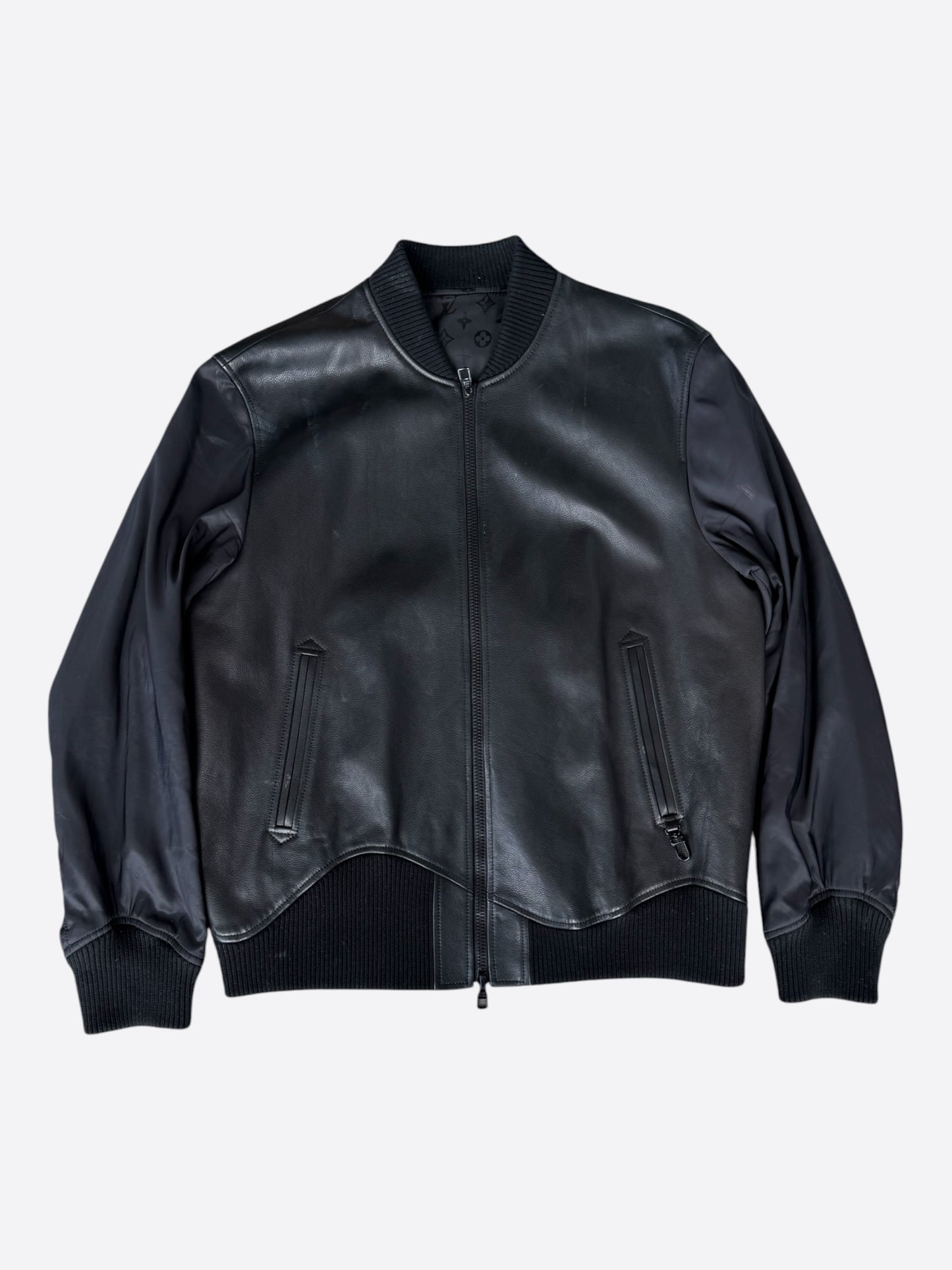 Louis Vuitton Black Monogram Reversible Leather Jacket