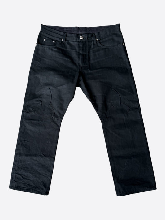 Chrome Hearts Black Fleur Knee Jeans