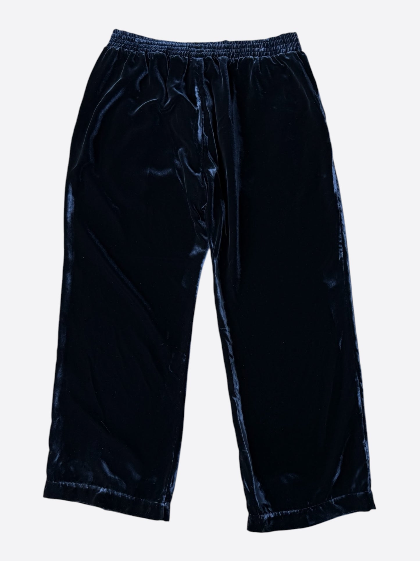 Chrome Hearts Navy & White Embroidered Logo Velour Track Pants