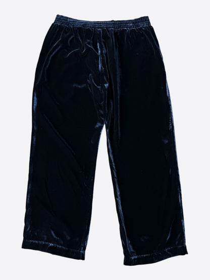 Chrome Hearts Navy & White Embroidered Logo Velour Track Pants